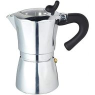 KitchenCraft Italian Collection Espressokocher 6 Tassen, 300 ml, durchsichtiger Deckel