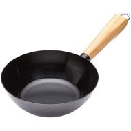 Kitchen Craft Pure Oriental Wok aus Carbonstahl mit Holzgriff und Antihaftbeschichtung, 20cm