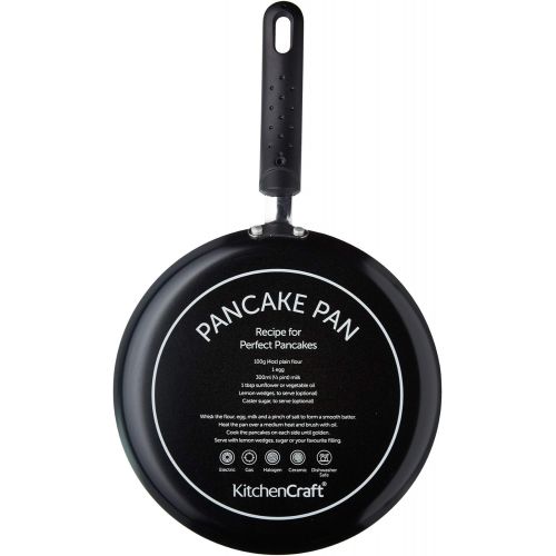  Kitchen Craft Crepe-Pfanne mit Rezeptaufdruck auf Unterseite, 24cm