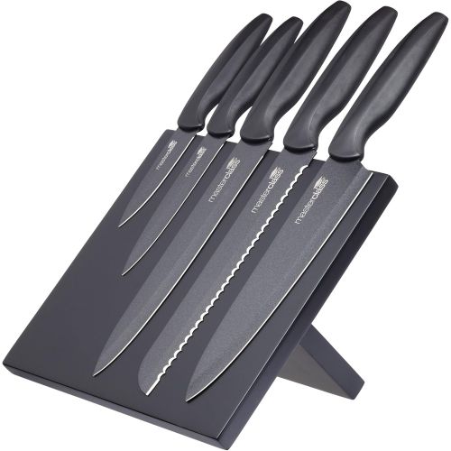  Kitchen Craft Master Class Agudo Antihaft-Messerset, Stahl, Schwarz, 34 x 22 x 6 cm, 5-Einheiten