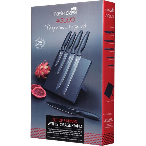  Kitchen Craft Master Class Agudo Antihaft-Messerset, Stahl, Schwarz, 34 x 22 x 6 cm, 5-Einheiten