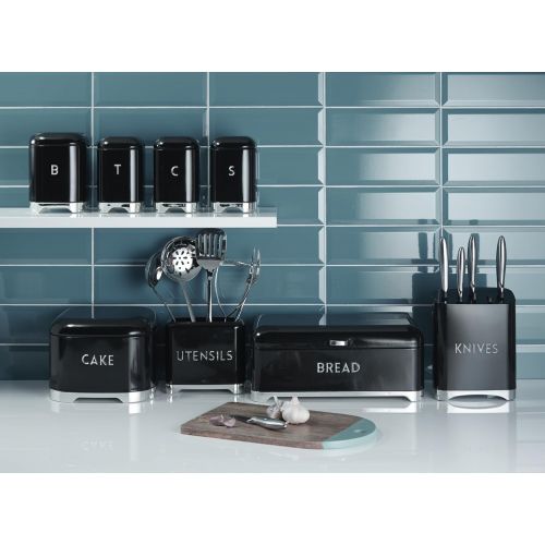 Kitchen Craft Messerblock Lovello mit 5 Messern in schwarz, Stahl, 30 x 18 x 18 cm, 6-Einheiten