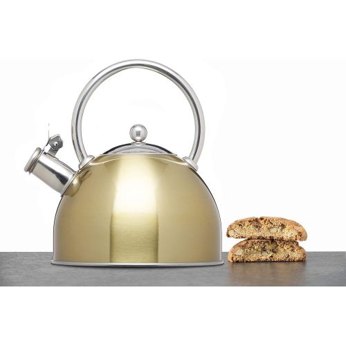  Kitchen Craft Le Xpress Induktionstauglichen The Cooker, 1.8Litre Whistling KettleBrass Finish