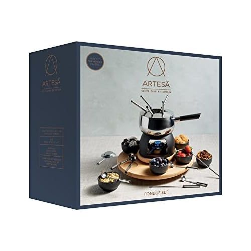  Kitchen Craft Master Class Artesa Party-Fondue-Set 6 Personen - E/S-Keramik-Holz