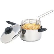 [아마존베스트]Kitchen Craft Large Stainless-Steel Induction Frying Pan with Lid 1 cm Silver