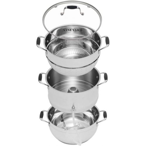  Victorio Kitchen Products Deluxe Stainless Steel Steam Juicer with Tempered Glass Lid by VICTORIO VKP1150