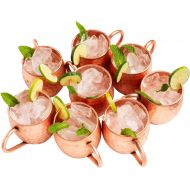 [아마존핫딜][아마존 핫딜] Kitchen Science Moscow Mule Hammered Copper 16 Ounce Drinking Mug, Set of 8 (8)