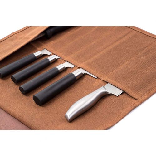 퀴 Kitchen scissors Leather Chef Roll, Knife Bag, Canvas Knife Roll Bag for Chefs, Portable Travel Tool Roll Bag for Culinary Student, Professional Chef, Enthusiasts, Leather Working Tools DD08