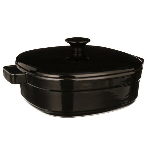 키친에이드 KitchenAid Kitchenaid Streamline Cast Iron 4-Quart Casserole, Onyx Black (Kcli40Crob)