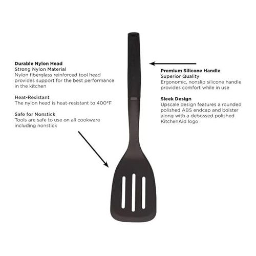 키친에이드 KitchenAid Classic Slotted Turner, One Size, Black 2, 13.66-Inch