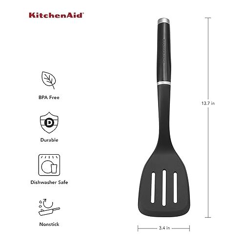 키친에이드 KitchenAid Classic Slotted Turner, One Size, Black 2, 13.66-Inch