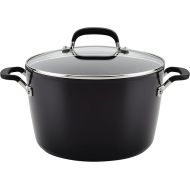 KitchenAid Hard Anodized Nonstick Stockpot with Lid, 8 Quart, Onyx Black