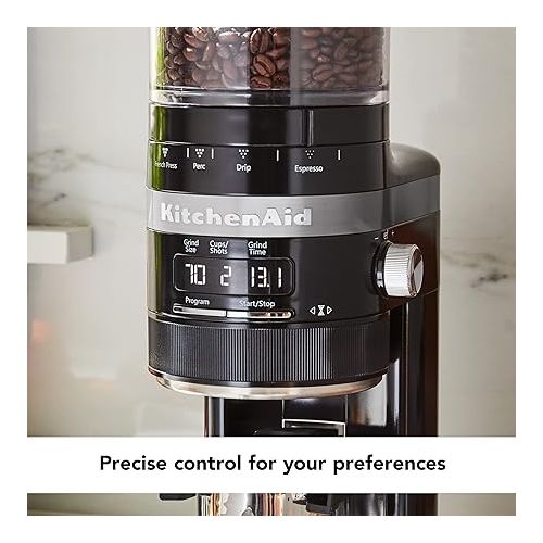 키친에이드 KitchenAid Burr Coffee Grinder - KCG8433 - Onyx Black, 10 Oz