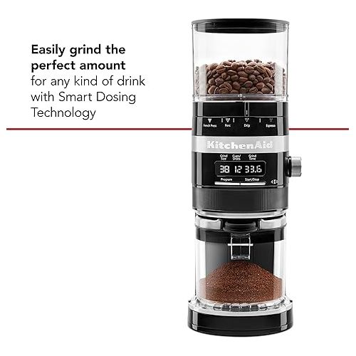 키친에이드 KitchenAid Burr Coffee Grinder - KCG8433 - Onyx Black, 10 Oz