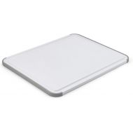 KitchenAid Classic Plastic Cutting Board with Perimeter Trench and Non Slip Edges, Dishwasher Safe, 11 inch x 14 inch, White and Gray