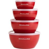 KitchenAid Classic Prep Bowls with Lids, Set of 4, Empire Red