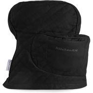 KITCHENAID Fitted Tilt-Head Solid Stand Mixer Cover with Storage Pocket, Quilted 100% Cotton, Onyx Black, 14.4