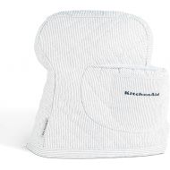 KITCHENAID Fitted Tilt-Head Ticking Stripe Stand Mixer Cover with Storage Pocket, Quilted 100% Cotton, Ink Blue, 14.4