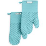 KitchenAid Asteroid Oven Mitt 2-Pack Set, Mineral Water Aqua, 7