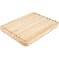 Kitchen Aid Classic Rubberwood Cutting Board with Perimeter Trench, Reversible Chopping Board, 11-inch x 14-Inch, Natural