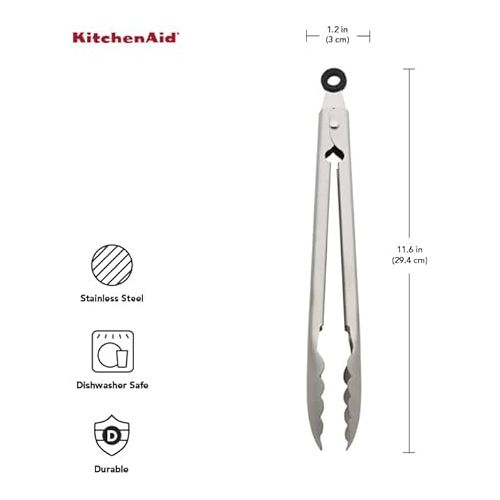 키친에이드 KitchenAid Stainless Steel Utility Tongs, 12 Inch