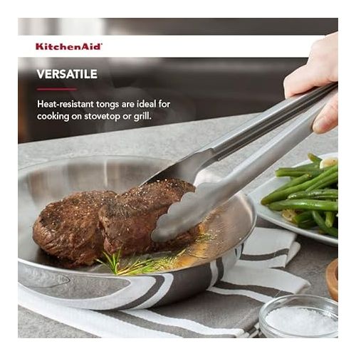 키친에이드 KitchenAid Stainless Steel Utility Tongs, 12 Inch