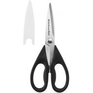 KitchenAid All Purpose Kitchen Shears with Protective Sheath for Everyday use, Dishwasher Safe Stainless Steel Scissors with Comfort Grip, 8.72-Inch, Black