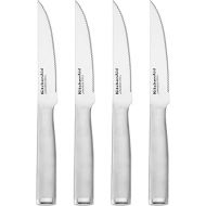 KitchenAid Gourmet Forged Steak Knife Set, High-Carbon Japanese Stainless Steel, 4 Piece, Brushed