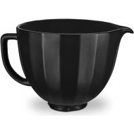 KitchenAid 5 Quart Ceramic Bowl for all KitchenAid 4.5-5 Quart Tilt-Head Stand Mixers KSM2CB5PBS, Black Shell