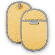 KitchenAid Asteroid Pot Holder 2-Pack Set, Buttercup Yellow, 6.5