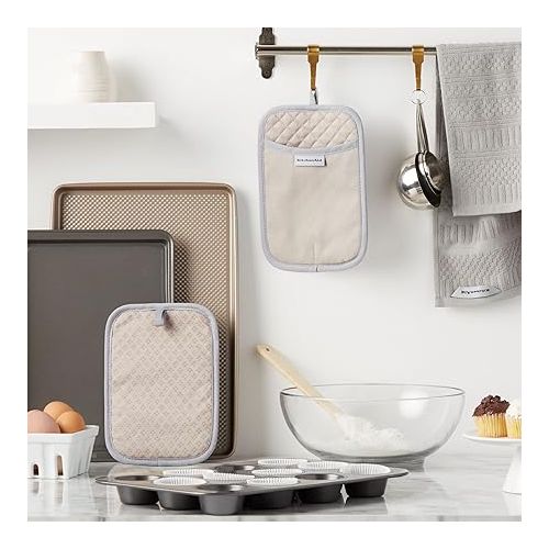 키친에이드 KitchenAid Asteroid Pot Holder 2-Pack Set, Milkshake Tan, 7