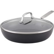 KitchenAid Hard Anodized Induction Nonstick Fry Pan/Skillet with Lid, 12.25 Inch, Matte Black