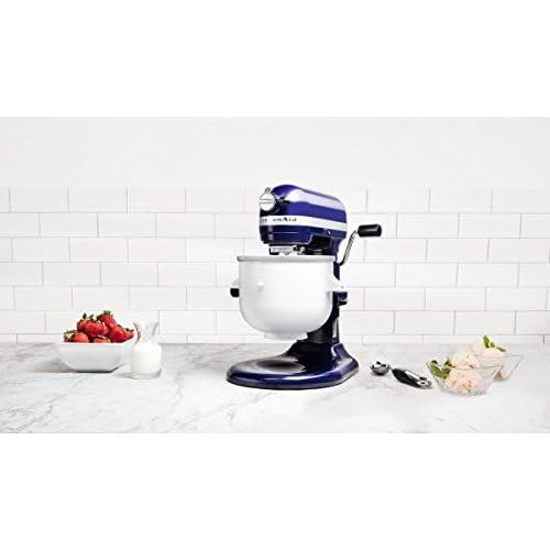 키친에이드 KitchenAid KICA Speiseeismaschine-Zubehoer Kuechenmaschine, iron, 1.9 kilograms, weiss/silber/schwarz