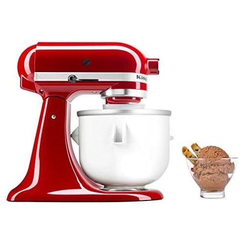 키친에이드 KitchenAid KICA Speiseeismaschine-Zubehoer Kuechenmaschine, iron, 1.9 kilograms, weiss/silber/schwarz