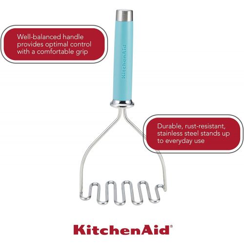 키친에이드 키친에이드KitchenAid KO008OHAQA Gourmet Stainless Steel Wire Masher, One Size, Matte Aqua Sky