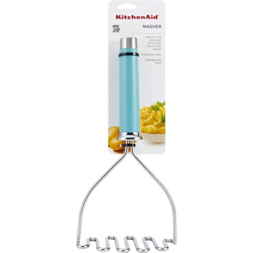 키친에이드 키친에이드KitchenAid KO008OHAQA Gourmet Stainless Steel Wire Masher, One Size, Matte Aqua Sky