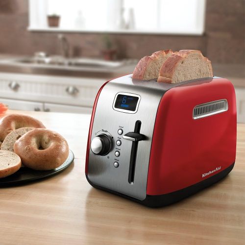 키친에이드 키친에이드KitchenAid KMT222ER 2-Slice Toaster with Manual High-Lift Lever and Digital Display - Empire Red