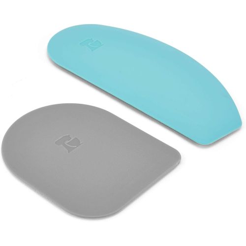 키친에이드 키친에이드KitchenAid KO068OHAQA Gourmet Bowl Scraper, Set of 2, Aqua Sky/Sorm Grey