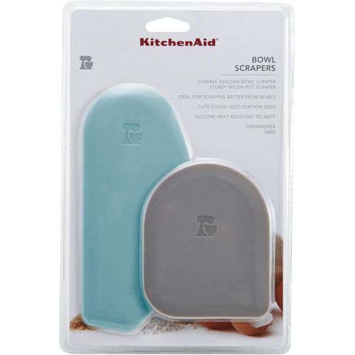 키친에이드 키친에이드KitchenAid KO068OHAQA Gourmet Bowl Scraper, Set of 2, Aqua Sky/Sorm Grey