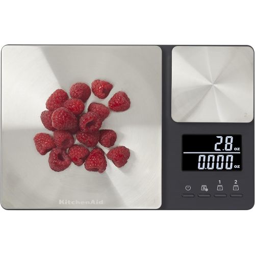 키친에이드 키친에이드KitchenAid KQ909 Dual Platform Digital Kitchen Scale, 11 pound capacity, Black