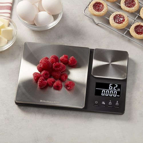 키친에이드 키친에이드KitchenAid KQ909 Dual Platform Digital Kitchen Scale, 11 pound capacity, Black