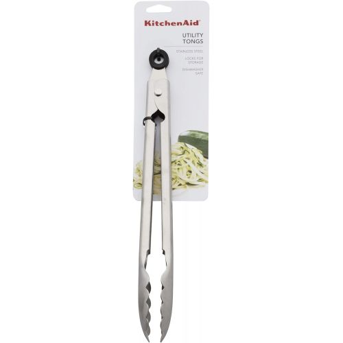 키친에이드 키친에이드KitchenAid KO091OHSSA Gourmet Utility Tongs, One Size, Stainless Steel