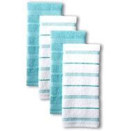 키친에이드KitchenAid Albany Kitchen Towel Set, Set of 4, Aqua