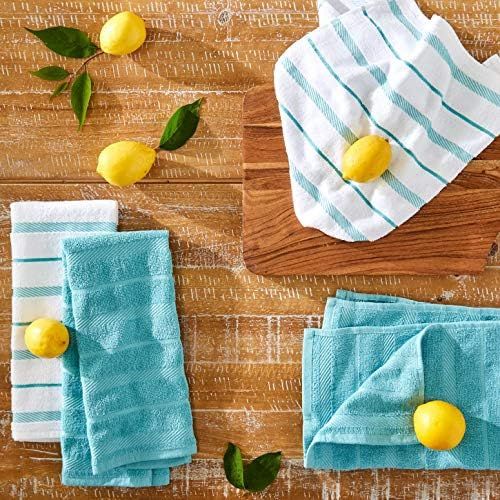 키친에이드 키친에이드KitchenAid Albany Kitchen Towel Set, Set of 4, Aqua