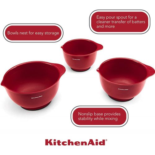 키친에이드 키친에이드KitchenAid KE175OSERA Classic Mixing Bowls, Set of 3, Empire Red