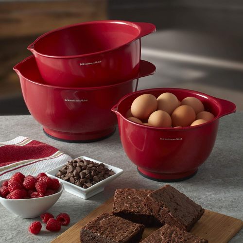 키친에이드 키친에이드KitchenAid KE175OSERA Classic Mixing Bowls, Set of 3, Empire Red