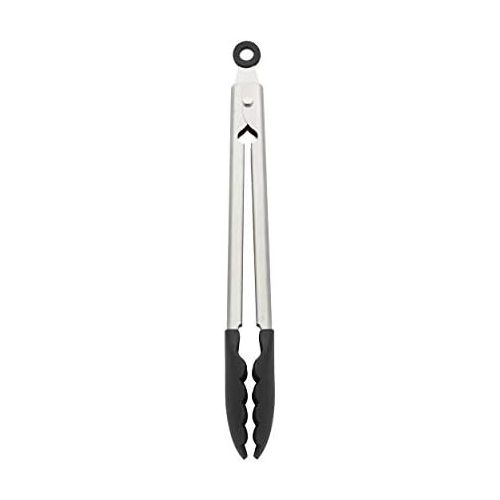 키친에이드 키친에이드KitchenAid KO094OHOBA Gourmet Stainless Steel Tongs, One Size, Solid Tip Black