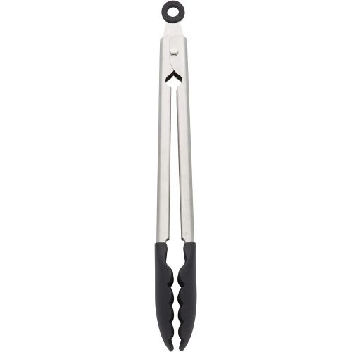 키친에이드 키친에이드KitchenAid KO094OHOBA Gourmet Stainless Steel Tongs, One Size, Solid Tip Black