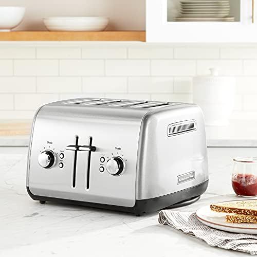 키친에이드 키친에이드KitchenAid Kmt4115cu 4-Slice Toaster with Manual High-Lift Lever, Contour Silver