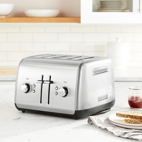 키친에이드 키친에이드KitchenAid Kmt4115cu 4-Slice Toaster with Manual High-Lift Lever, Contour Silver